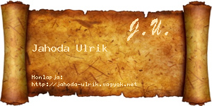 Jahoda Ulrik névjegykártya